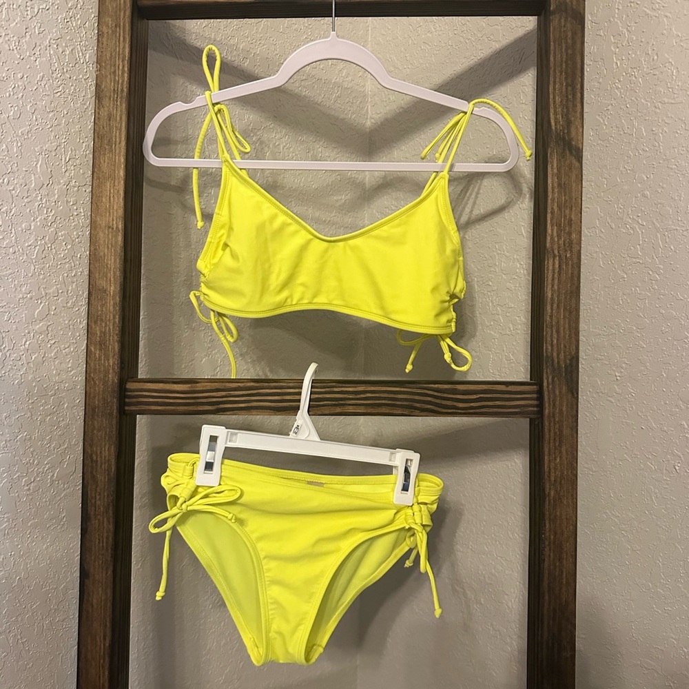 Vibrant Yellow Bikini with Adjustable Side Ties